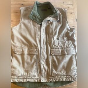 Merino Bay Fleece Lined Full Zip Cotton Outdoor Vest Khaki Men’s‎ Larger preown